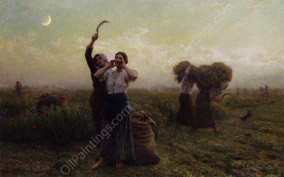 Evening Call by Jules Breton - Hand-Painted Oil Painting Reproduction