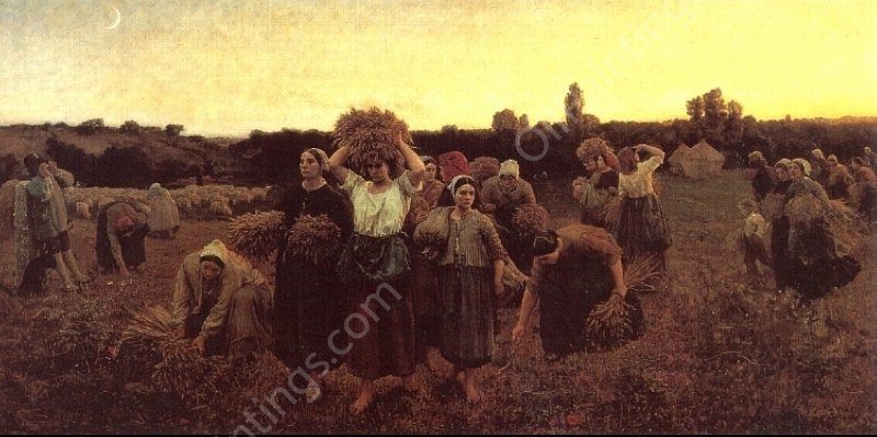The Recall of the Gleaners by Jules Breton - Hand-Painted Oil Painting Reproduction