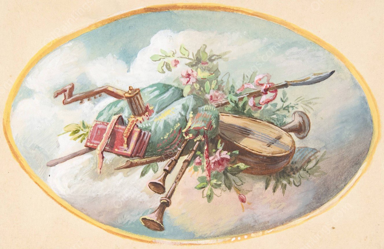 Allegory of the Arts  by Jules-Edmond-Charles Lachaise - Hand-Painted Oil Painting Reproduction