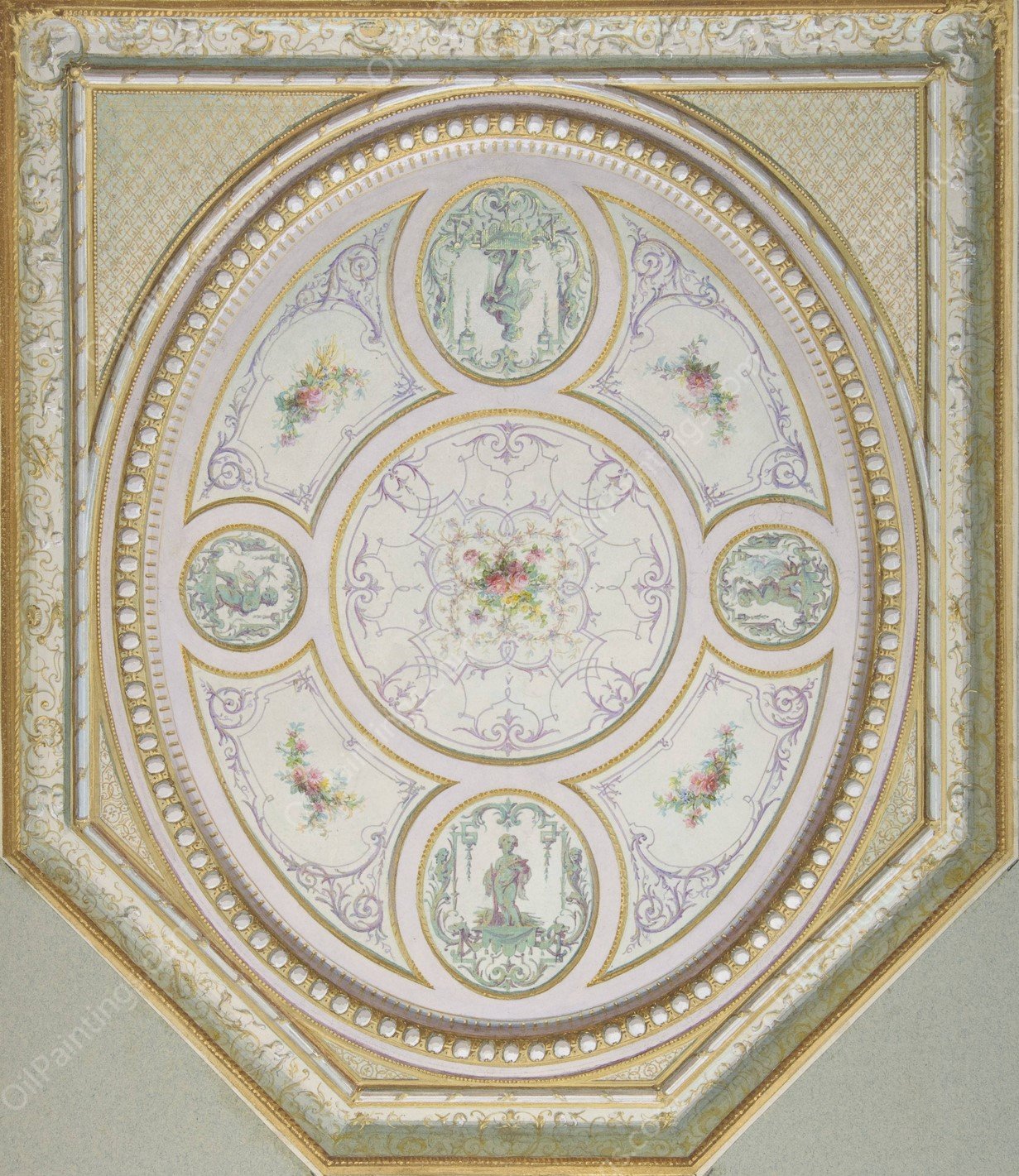 Ceiling Design  by Jules-Edmond-Charles Lachaise - Hand-Painted Oil Painting Reproduction