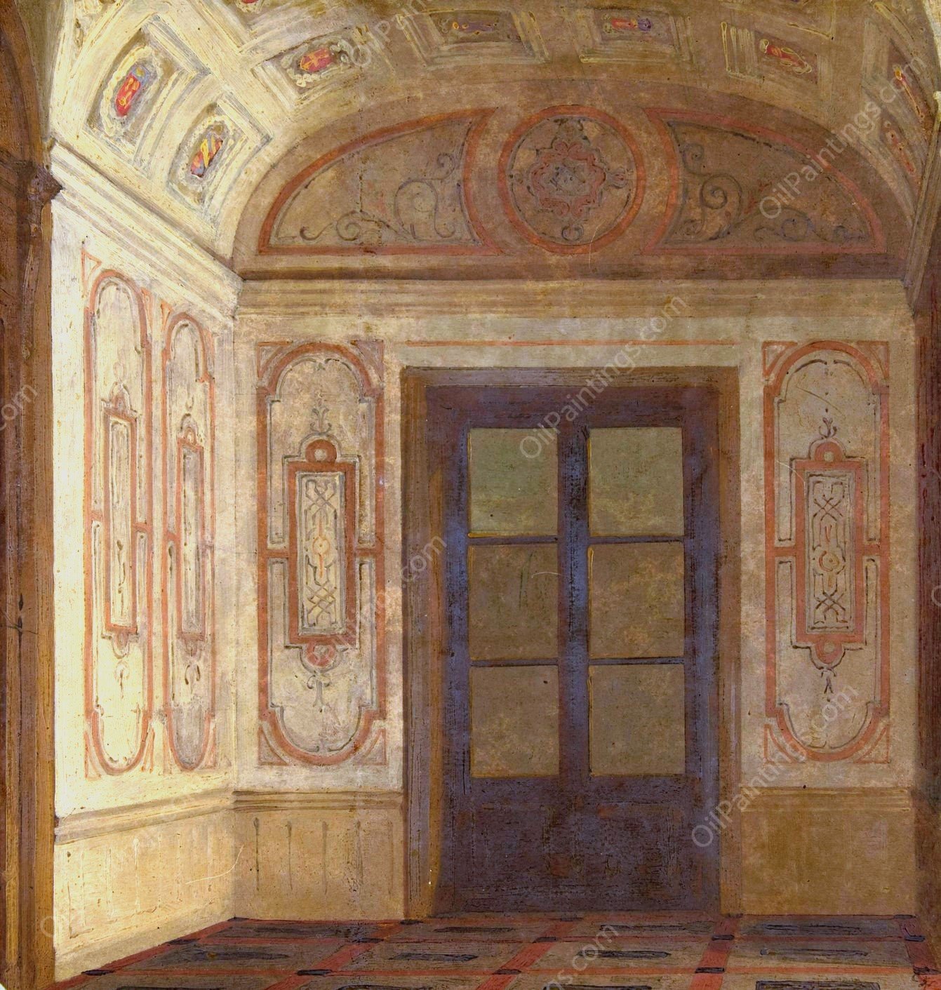 Design for the Vestibule of the Chateau de Lude  by Jules-Edmond-Charles Lachaise - Hand-Painted Oil Painting Reproduction