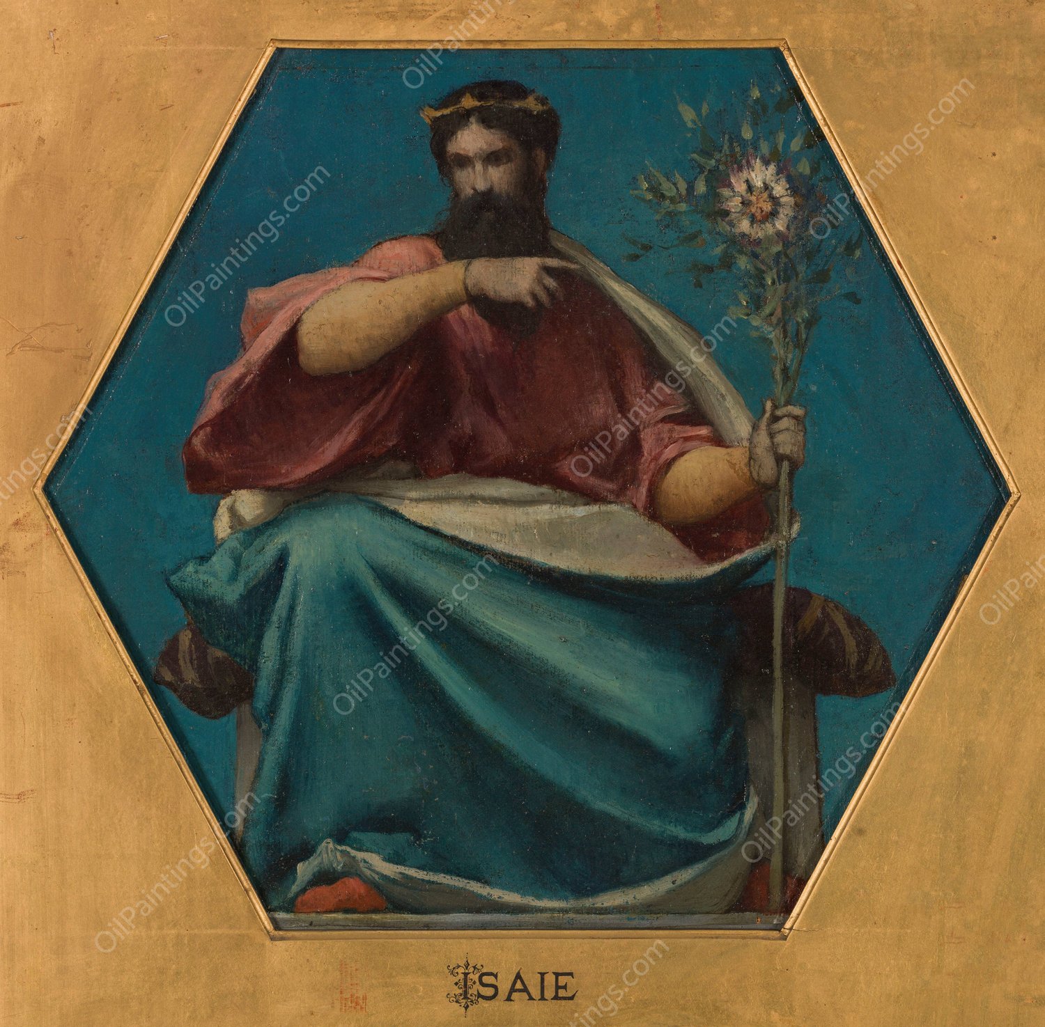 Isaie  by Jules Elie Delaunay - Hand-Painted Oil Painting Reproduction