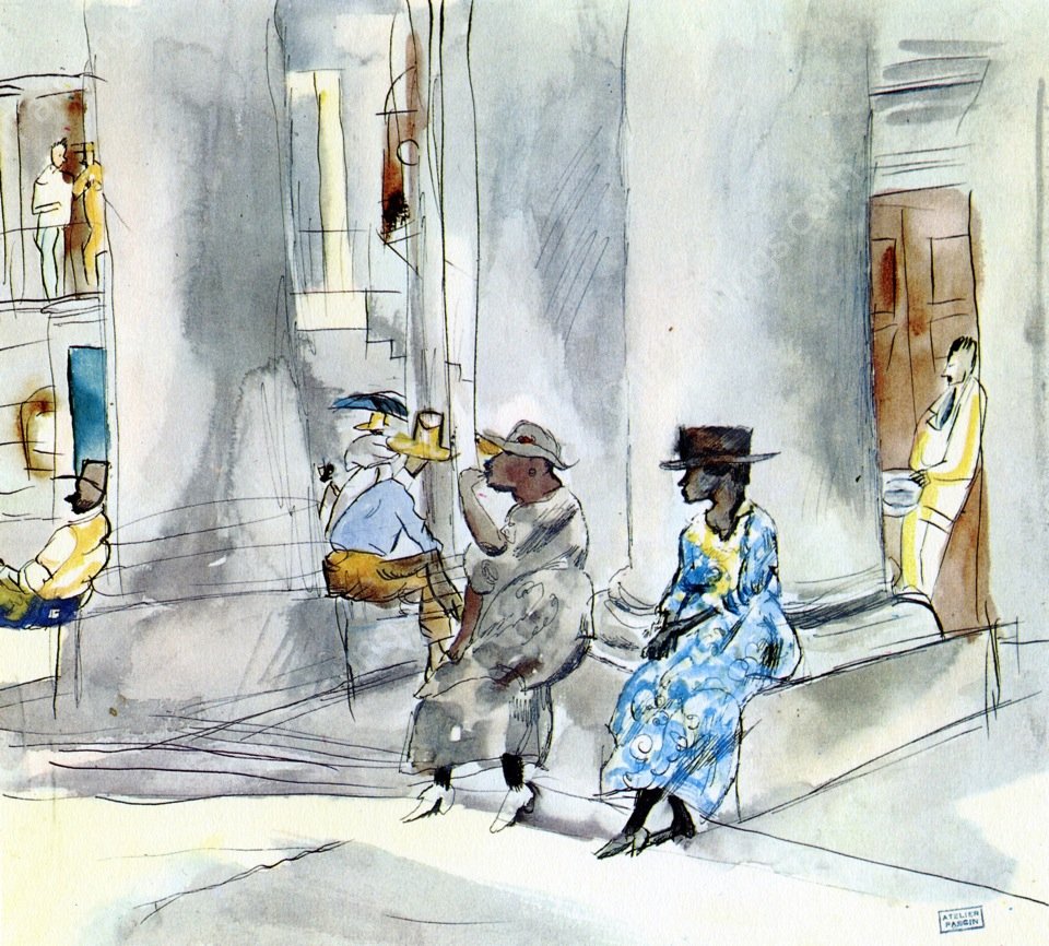 Outside the Church by Jules Pascin - Hand-Painted Oil Painting Reproduction