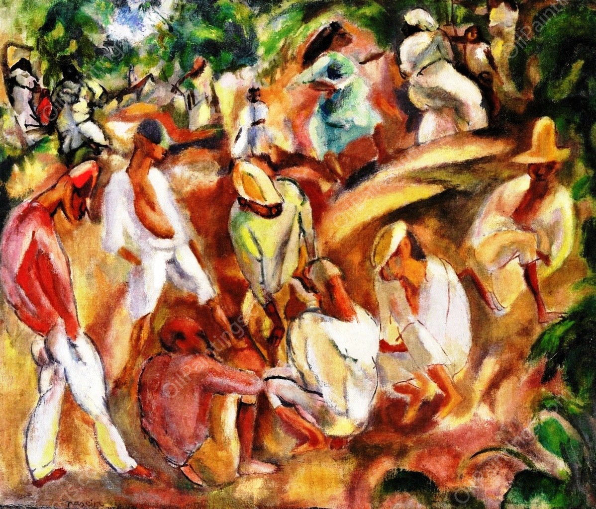 Young Blacks in Cuba by Jules Pascin - Hand-Painted Oil Painting Reproduction