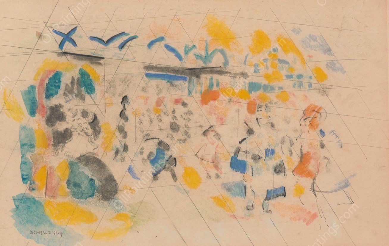 A View of Scheveningen by Jules Schmalzigaug - Hand-Painted Oil Painting Reproduction