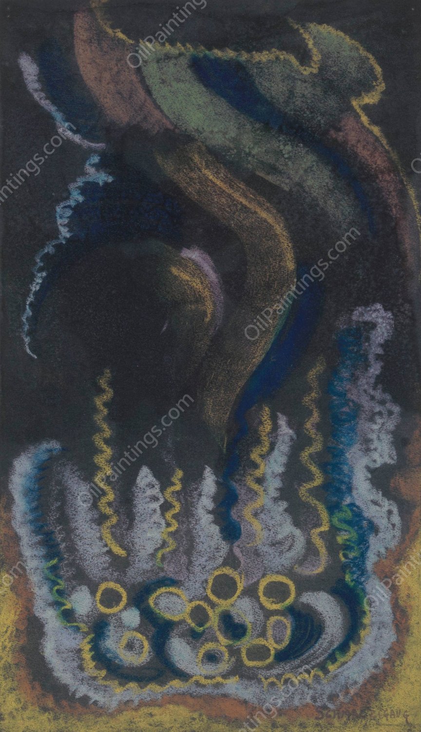 Meduse et trainee verte by Jules Schmalzigaug - Hand-Painted Oil Painting Reproduction