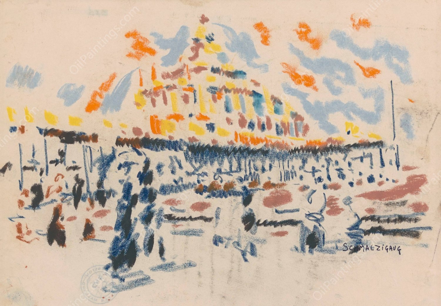 Scheveningen by Jules Schmalzigaug - Hand-Painted Oil Painting Reproduction