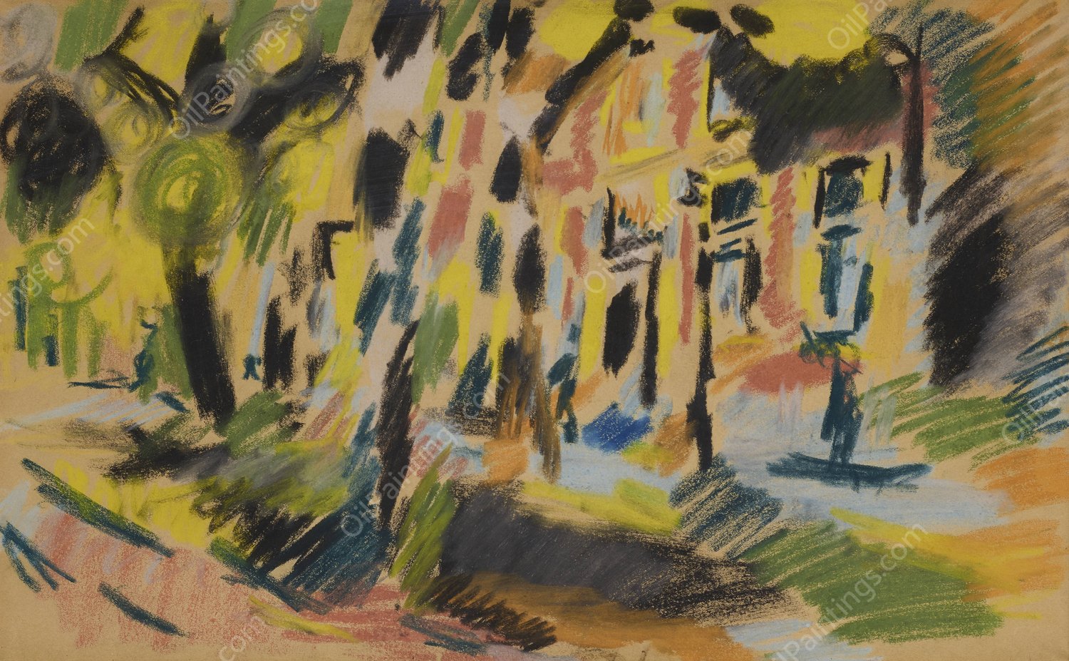 Zicht op Delft  by Jules Schmalzigaug - Hand-Painted Oil Painting Reproduction