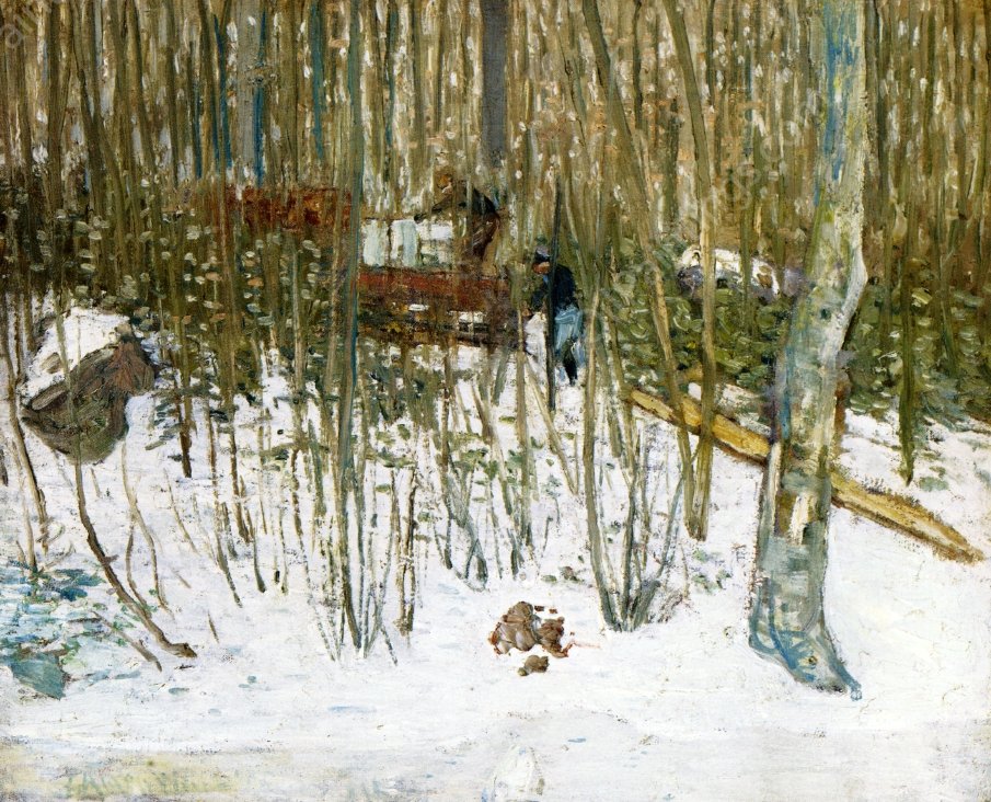 Loading Ice by Julian Alden Weir - Hand-Painted Oil Painting Reproduction