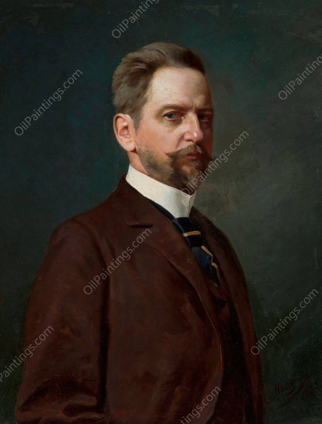 Self-portrait  by Julian Maszynski - Hand-Painted Oil Painting Reproduction