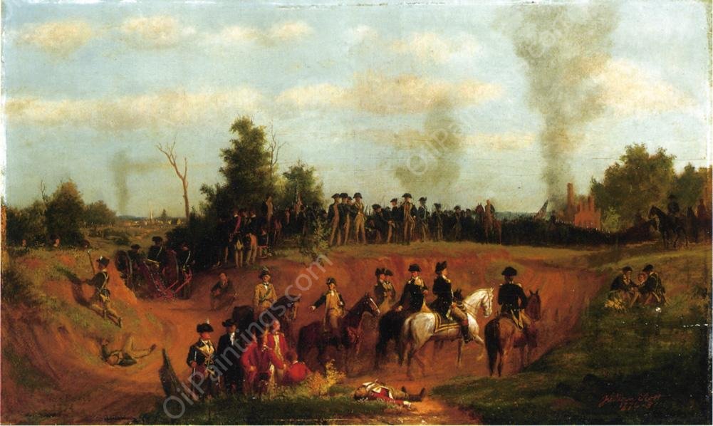 American Battle Scene by Julian Scott - Hand-Painted Oil Painting Reproduction