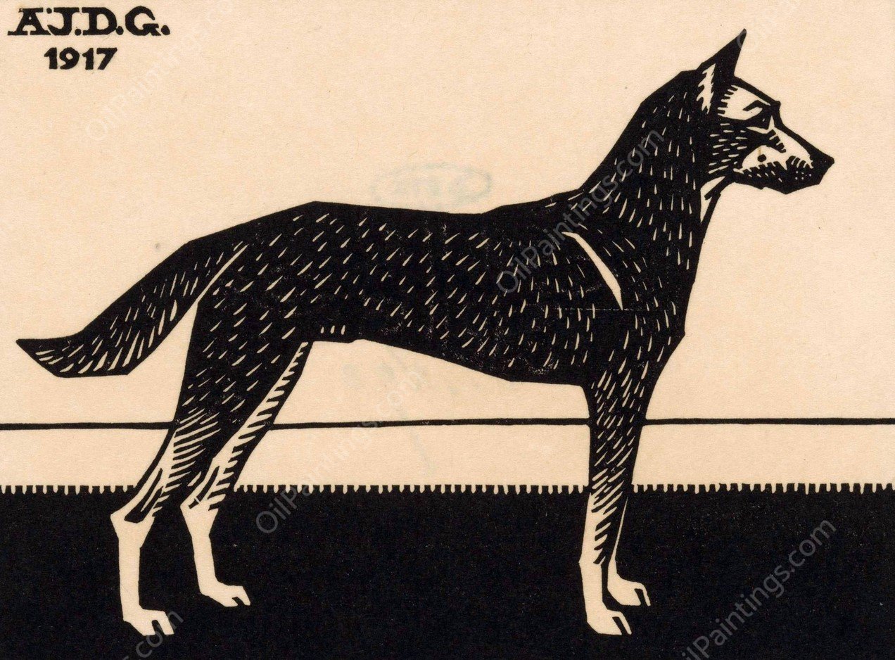 Hond  by Julie De Graag - Hand-Painted Oil Painting Reproduction