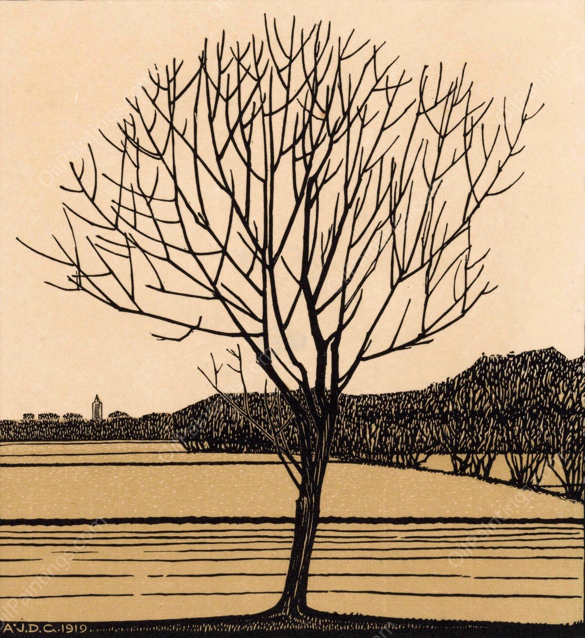 Kale boom  by Julie De Graag - Hand-Painted Oil Painting Reproduction