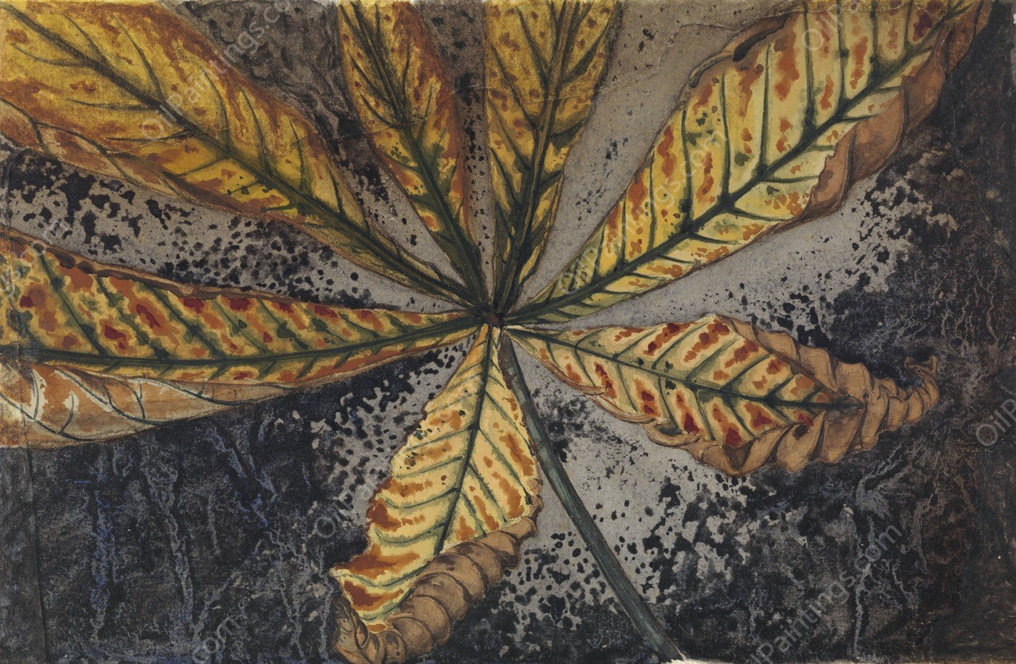 Kastanjeblad  by Julie De Graag - Hand-Painted Oil Painting Reproduction