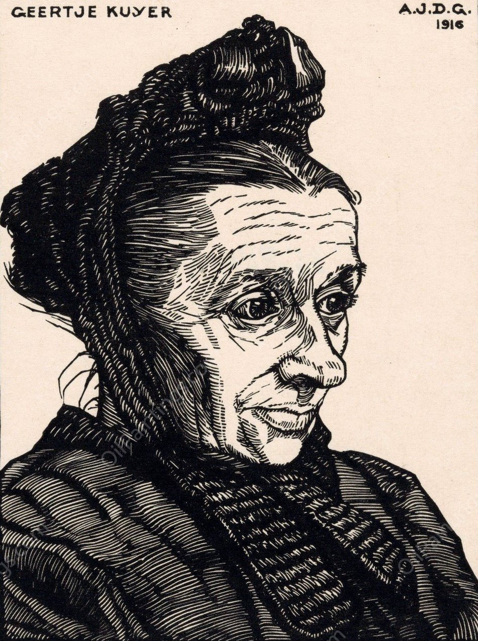 Portret van Geertje Kuijer  by Julie De Graag - Hand-Painted Oil Painting Reproduction