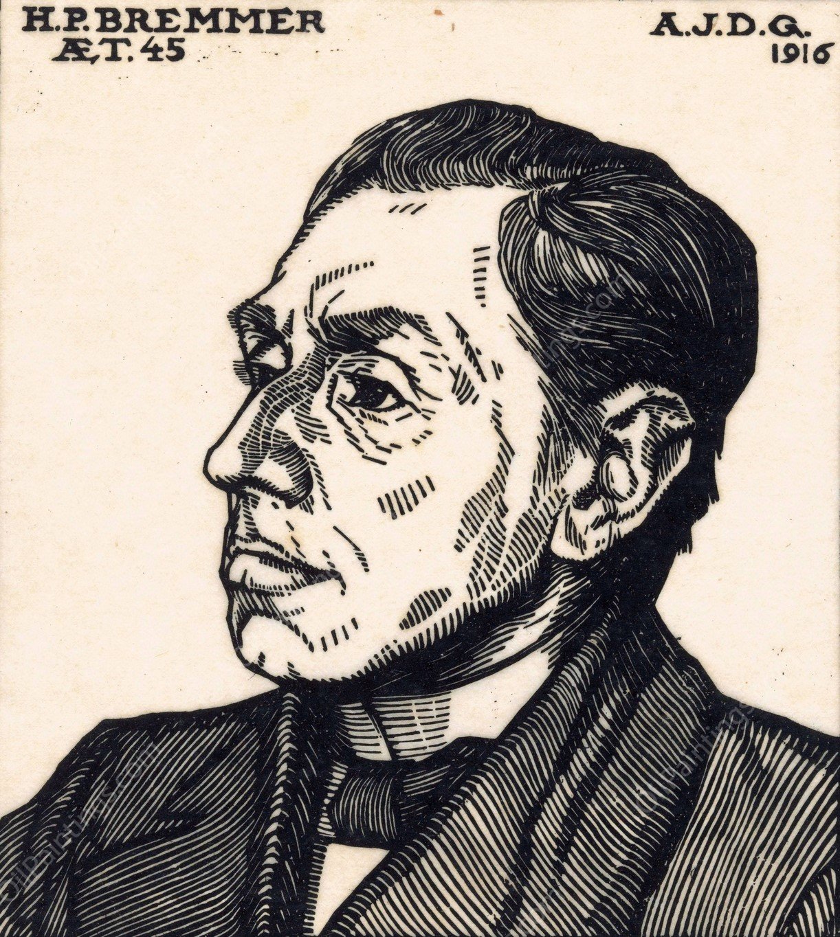 Portret van Hendricus Petrus Bremmer  by Julie De Graag - Hand-Painted Oil Painting Reproduction