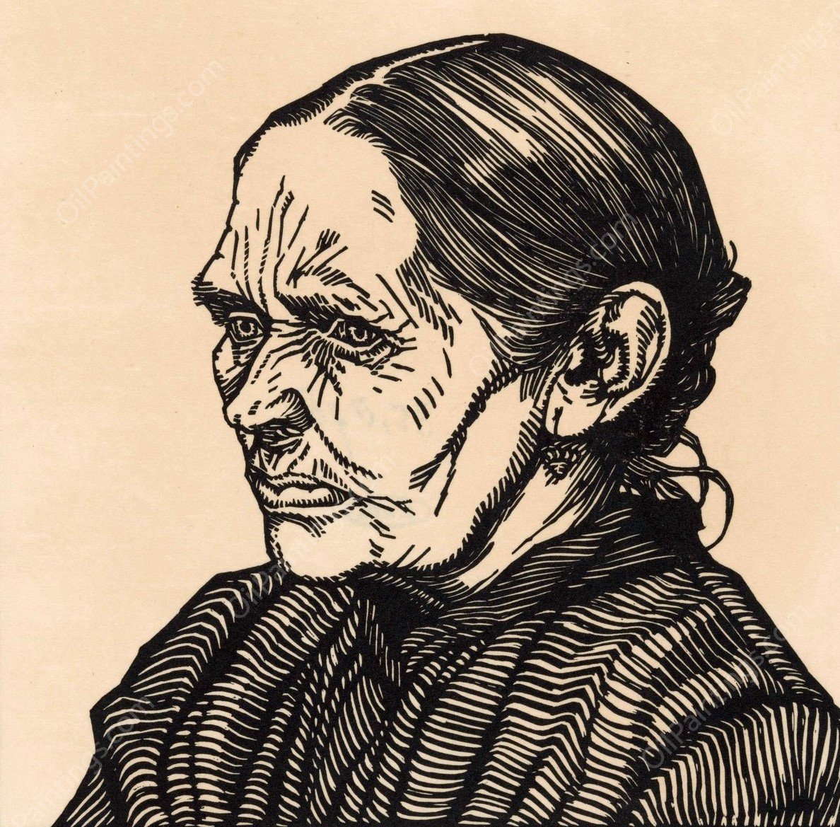 Portret van Lijs Bus  by Julie De Graag - Hand-Painted Oil Painting Reproduction