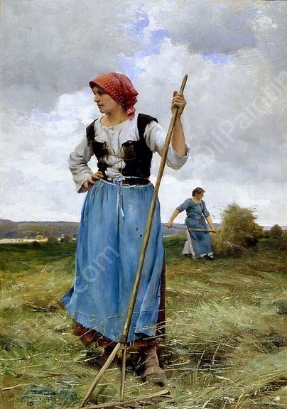 Le Repos by Julien Dupre - Hand-Painted Oil Painting Reproduction