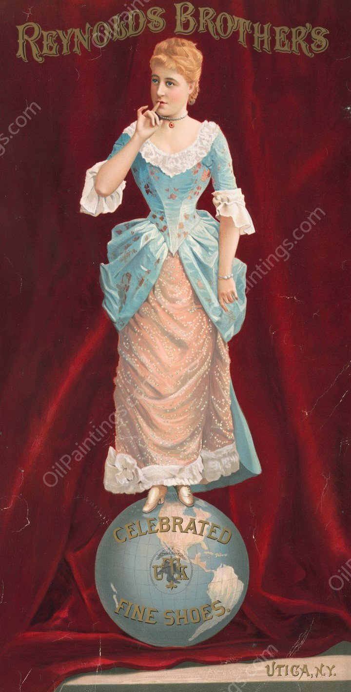 Reynolds Brother's celebrated fine shoes, Utica, NY  by Julius Bien - Hand-Painted Oil Painting Reproduction