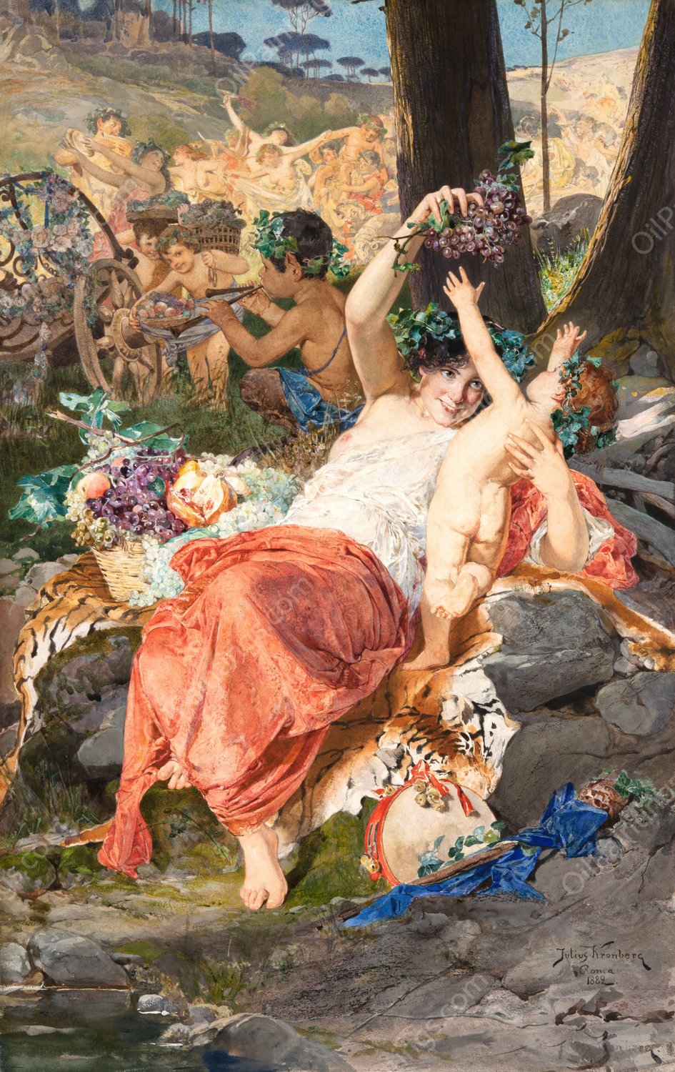 Bacchant  by Julius Kronberg - Hand-Painted Oil Painting Reproduction