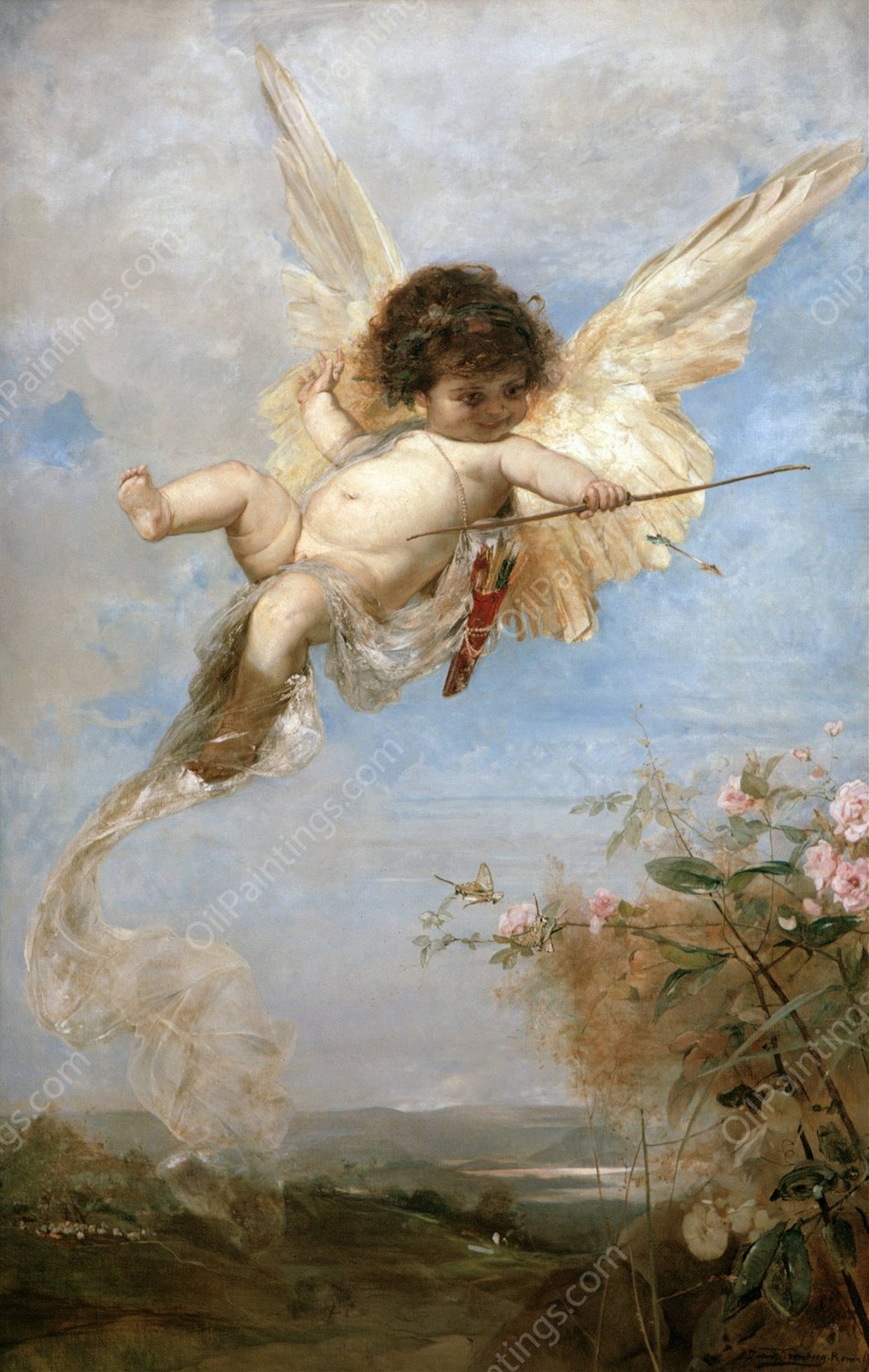Cupid  by Julius Kronberg - Hand-Painted Oil Painting Reproduction