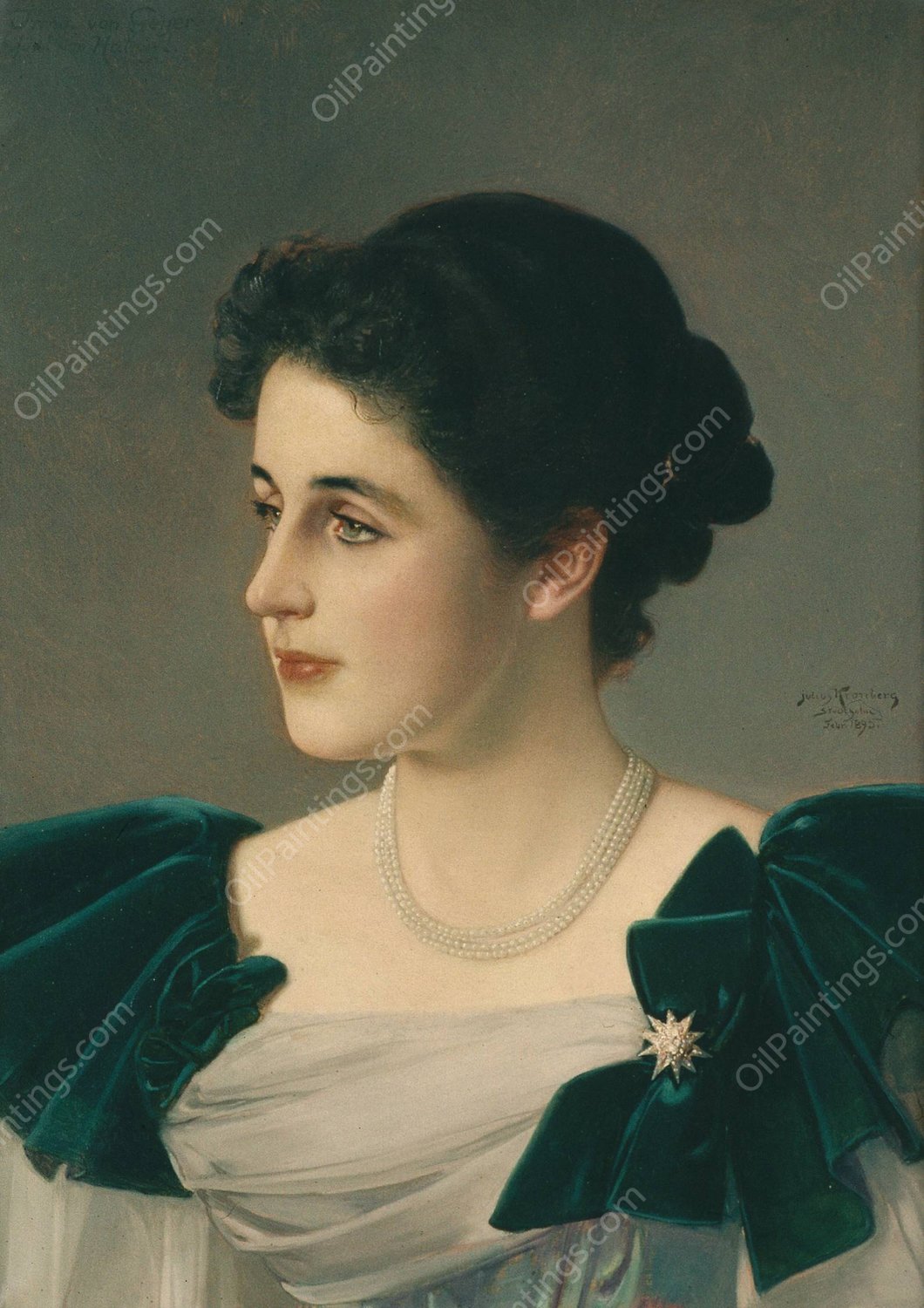 Portratt. Irma von Geijer  by Julius Kronberg - Hand-Painted Oil Painting Reproduction