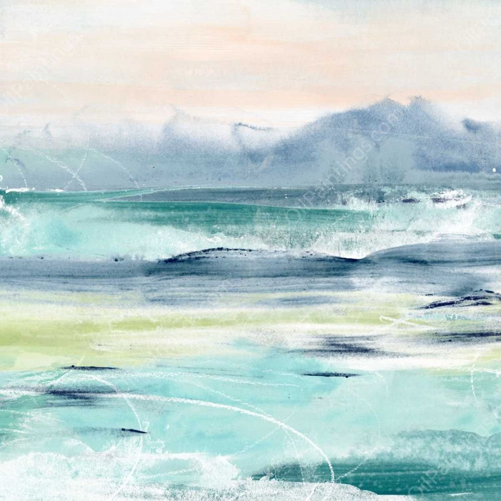 Beach Tides I by June Erica Vess - Hand-Painted Oil Painting Reproduction