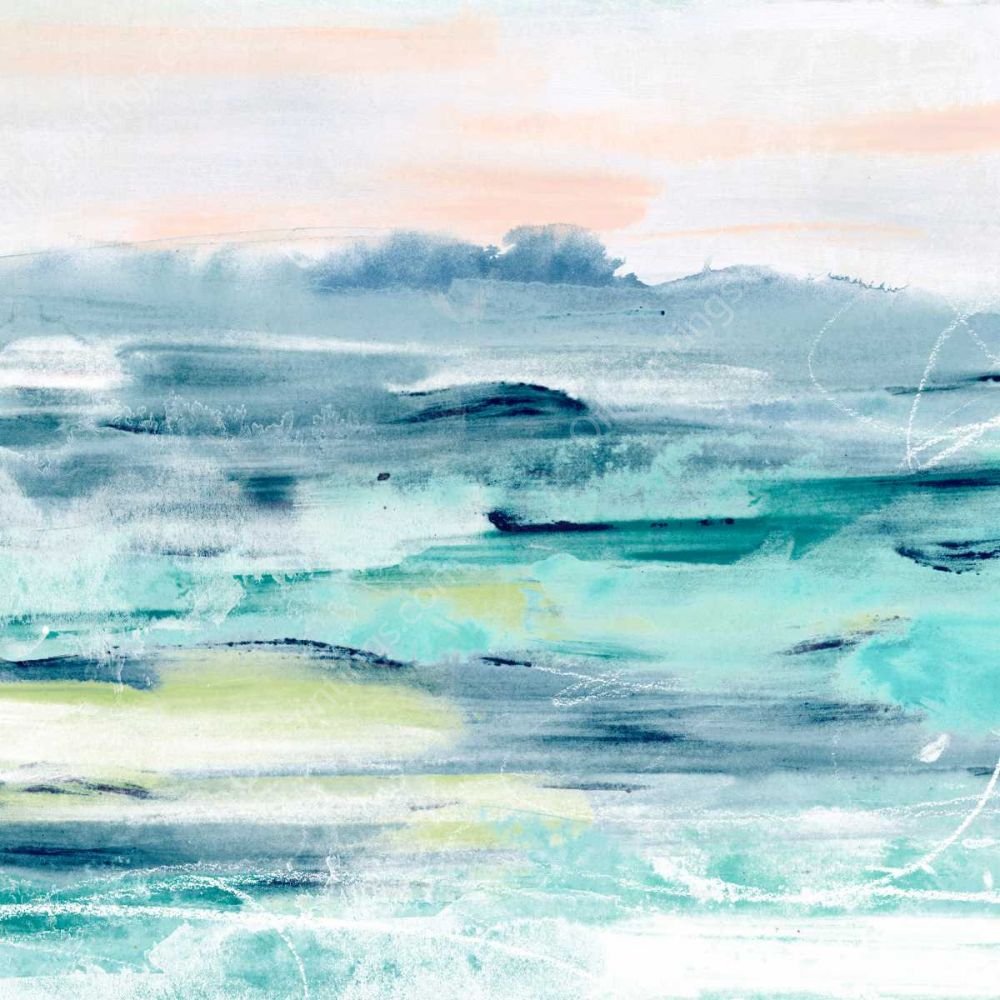 Beach Tides II by June Erica Vess - Hand-Painted Oil Painting Reproduction