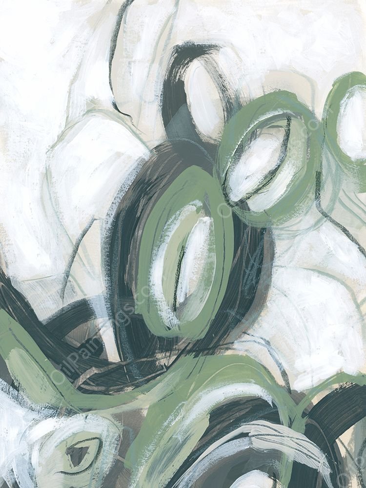 Green Cycle I by June Erica Vess - Hand-Painted Oil Painting Reproduction