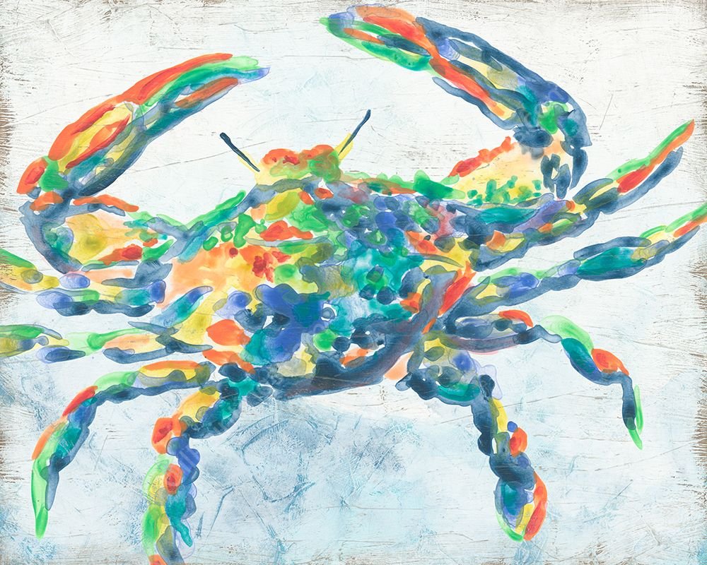 Rainbow Crab II by June Erica Vess - Hand-Painted Oil Painting Reproduction