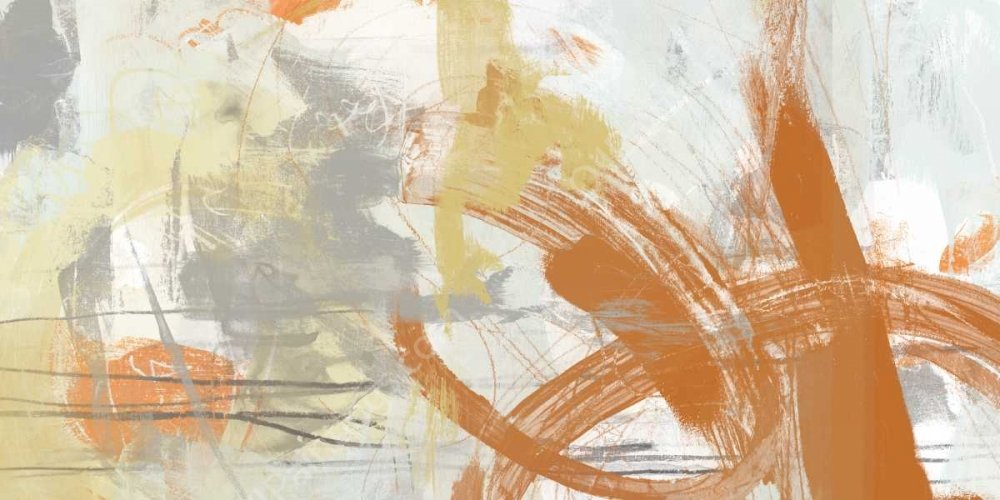 Tangerine & Grey II by June Erica Vess - Hand-Painted Oil Painting Reproduction