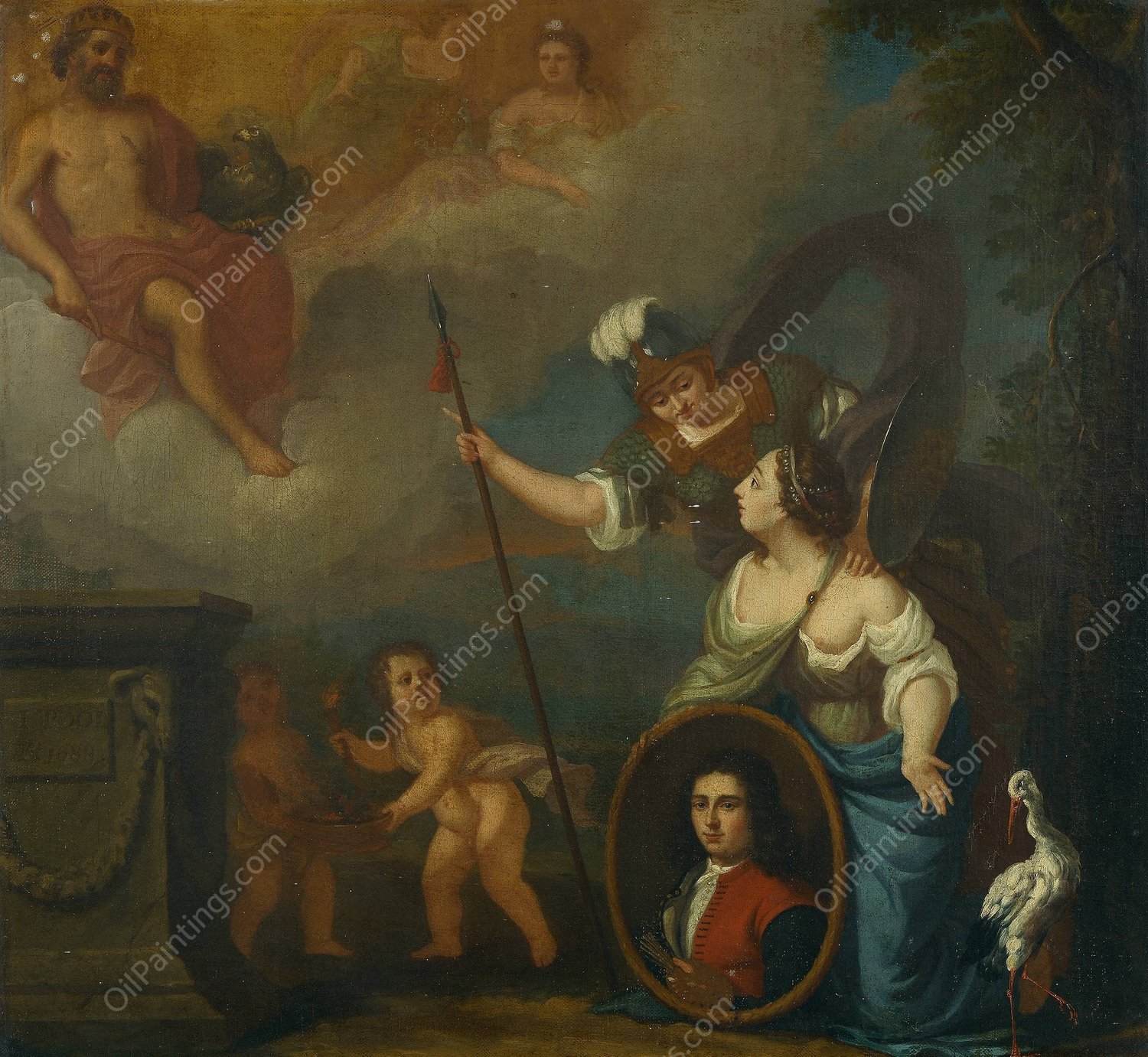 Allegorische voorstelling met zelfportret in wezenkleding  by Juriaen Pool - Hand-Painted Oil Painting Reproduction