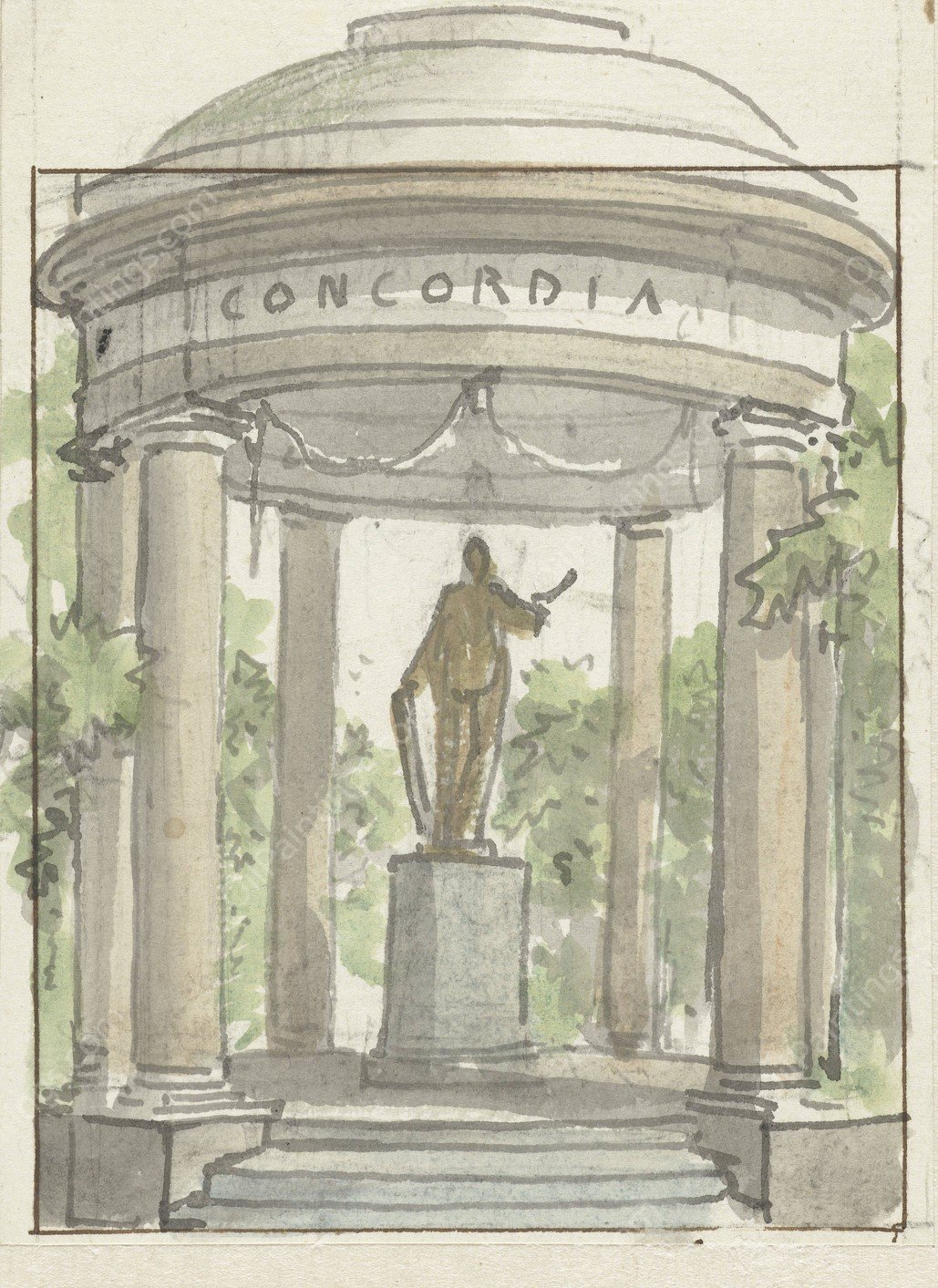 Ontwerp voor een Tempel der Eendracht  by Jurriaan Andriessen - Hand-Painted Oil Painting Reproduction