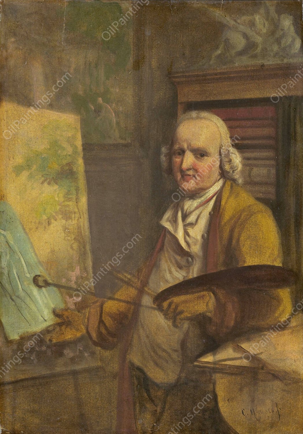 Self-Portrait  by Jurriaan Andriessen - Hand-Painted Oil Painting Reproduction