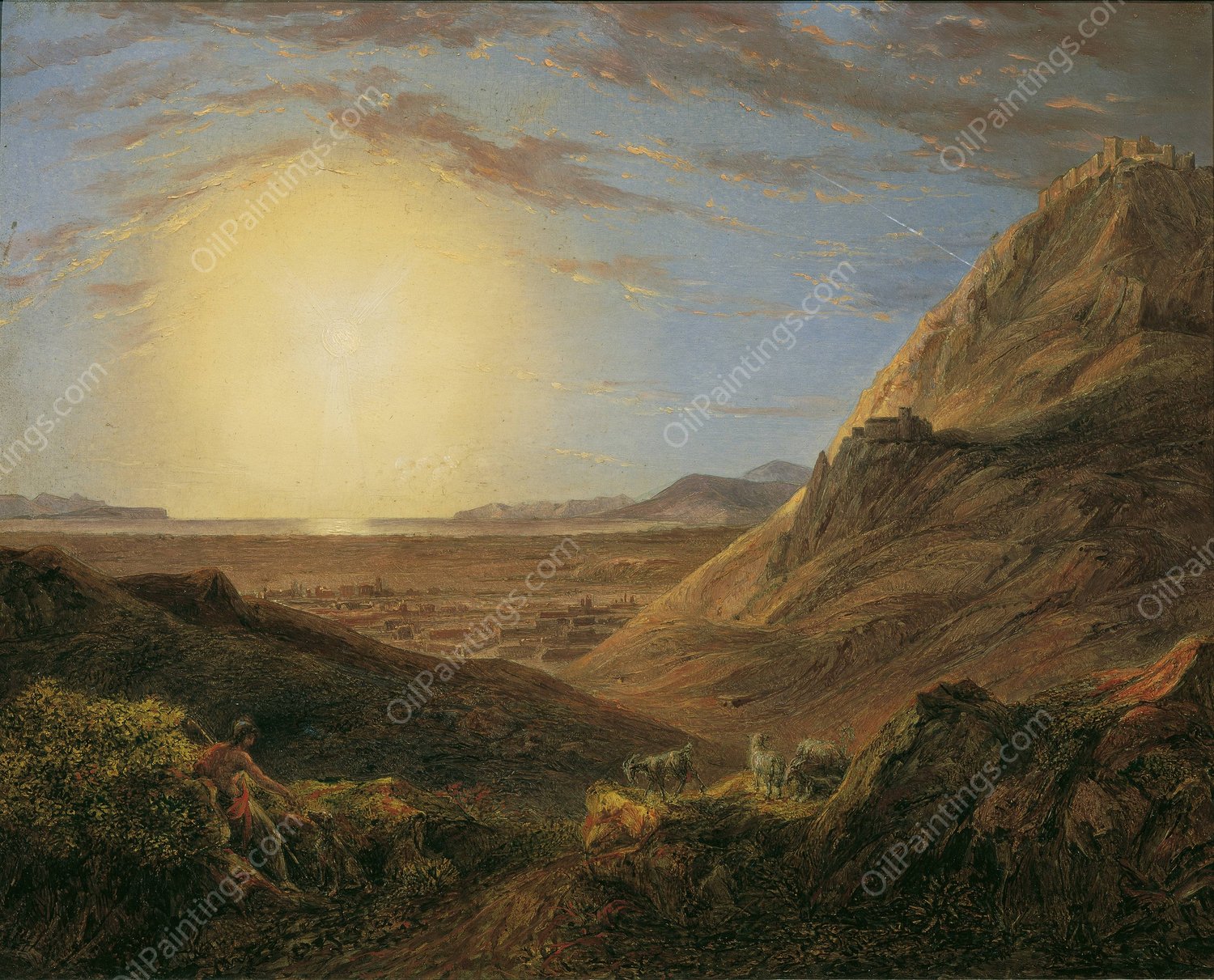 Athen nach Sonnenaufgang  by Karl Joseph Aloys Agricola - Hand-Painted Oil Painting Reproduction