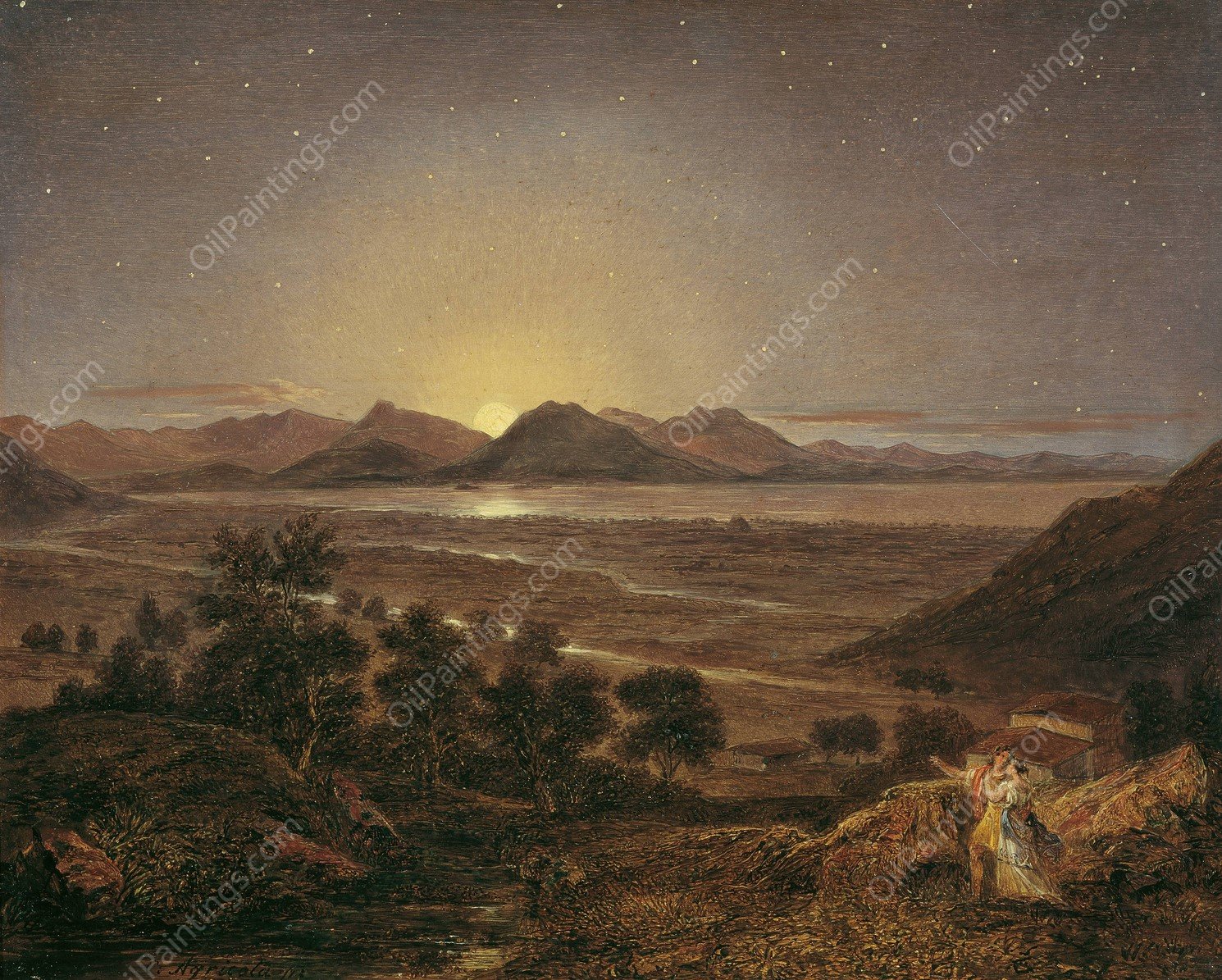 Marathon bei Mondbeleuchtung  by Karl Joseph Aloys Agricola - Hand-Painted Oil Painting Reproduction