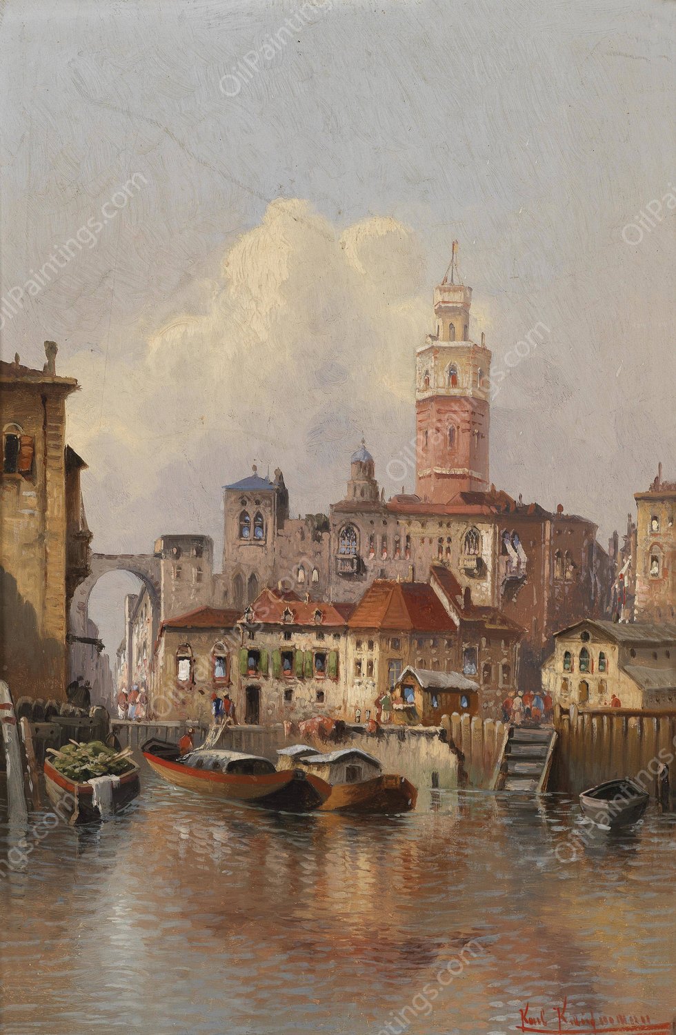 Aus Barcelona by Karl Kaufmann - Hand-Painted Oil Painting Reproduction