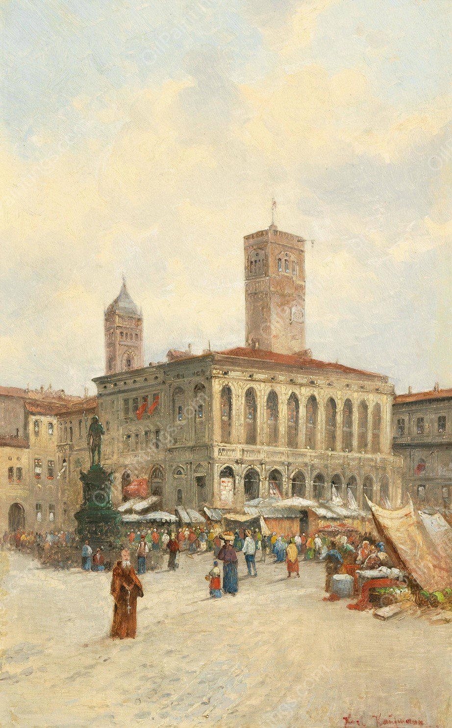 Bologna by Karl Kaufmann - Hand-Painted Oil Painting Reproduction