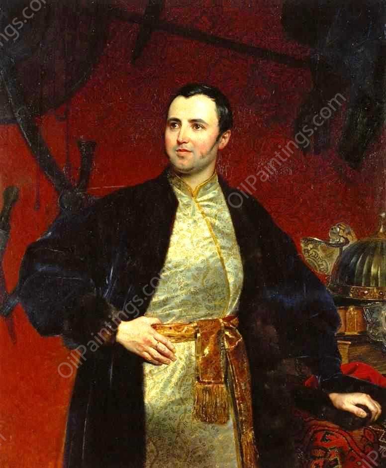 Portrait of M. A. Obolensky by Karl Pavlovich Brulloff - Hand-Painted Oil Painting Reproduction