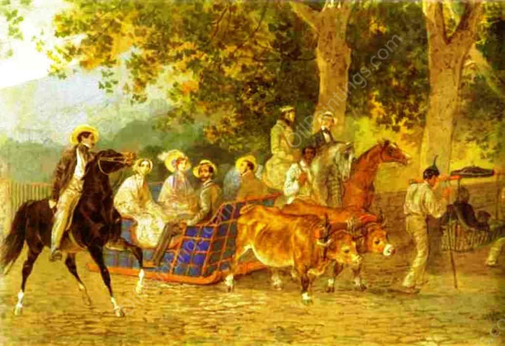 Promenade by Karl Pavlovich Brulloff - Hand-Painted Oil Painting Reproduction