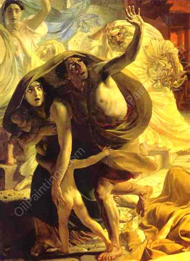 The Last Day of Pompeii Detail 2 by Karl Pavlovich Brulloff - Hand-Painted Oil Painting Reproduction