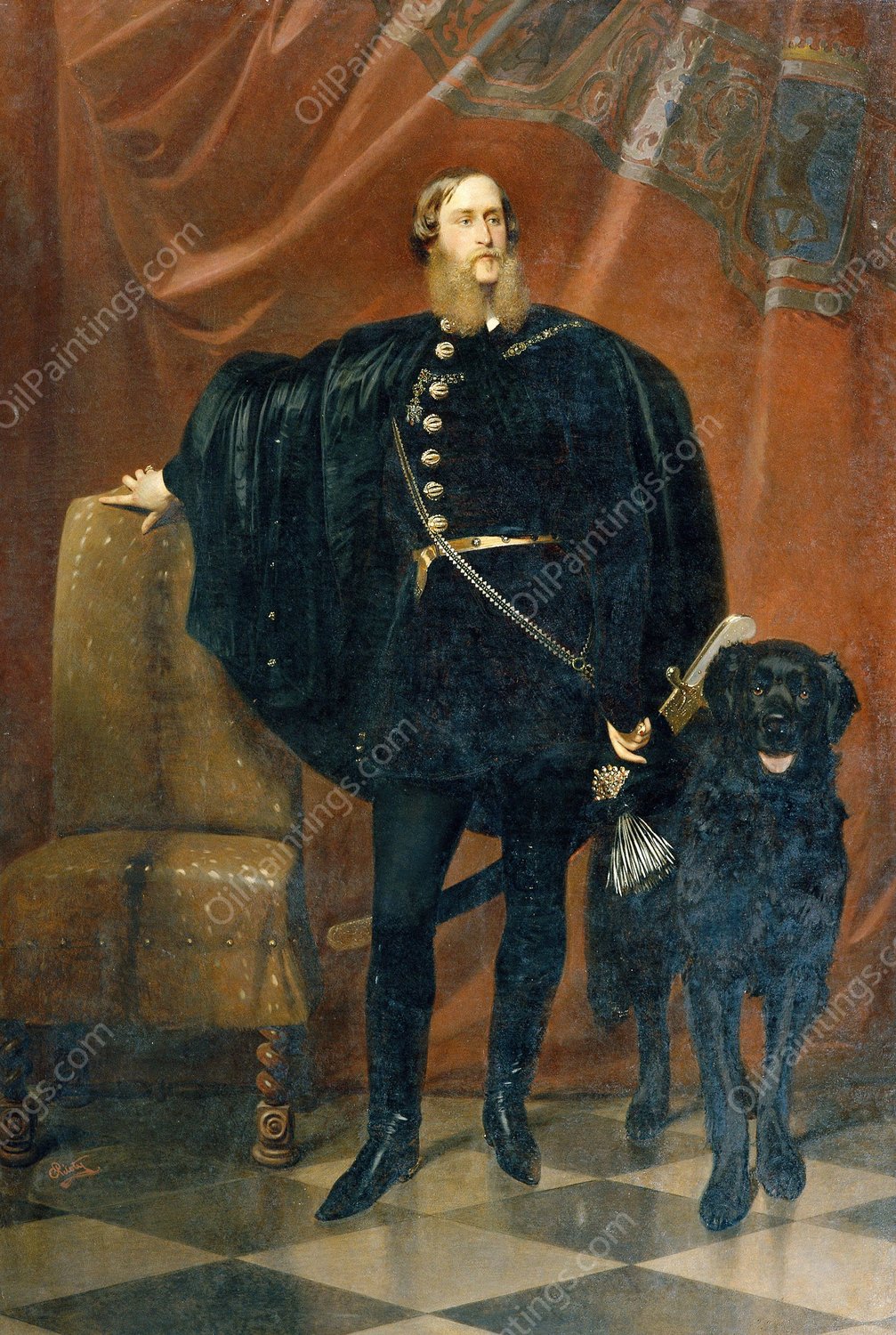 Janos Graf Palffy ab Erdod  by Karl Theodor Von Piloty - Hand-Painted Oil Painting Reproduction