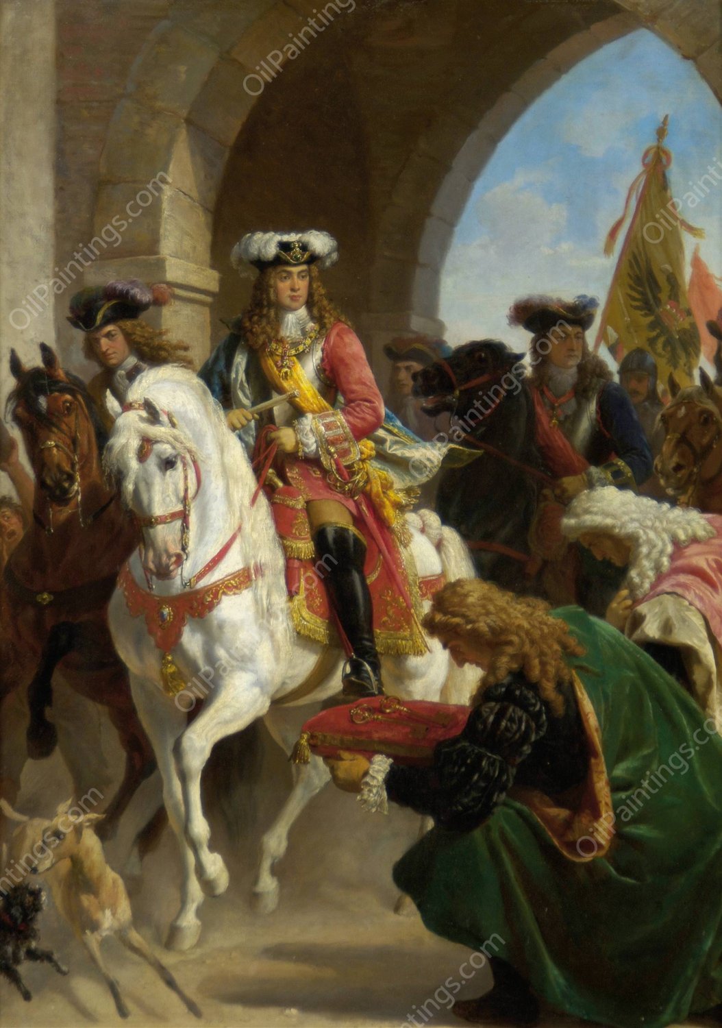 Entry of Charles III. in Madrid in 1710  by Karl Von Blaas - Hand-Painted Oil Painting Reproduction