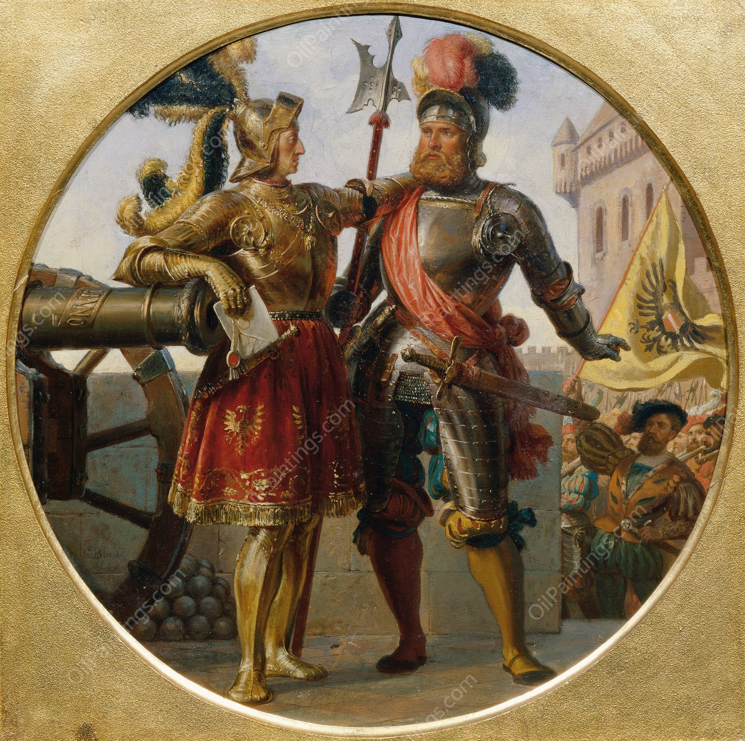 Kaiser Maximilian I. und Georg von Frundsberg  by Karl Von Blaas - Hand-Painted Oil Painting Reproduction