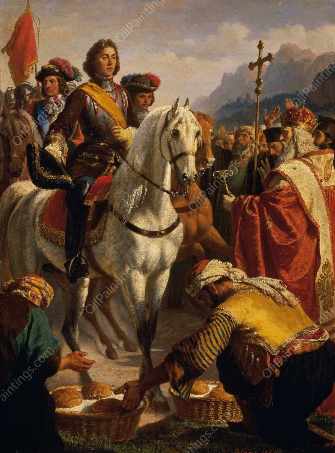 Prince Eugene's train to Bosnia in 1697  by Karl Von Blaas - Hand-Painted Oil Painting Reproduction