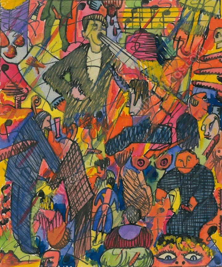 Das altbekannte originelle Abendlokal  by Karl Wiener - Hand-Painted Oil Painting Reproduction