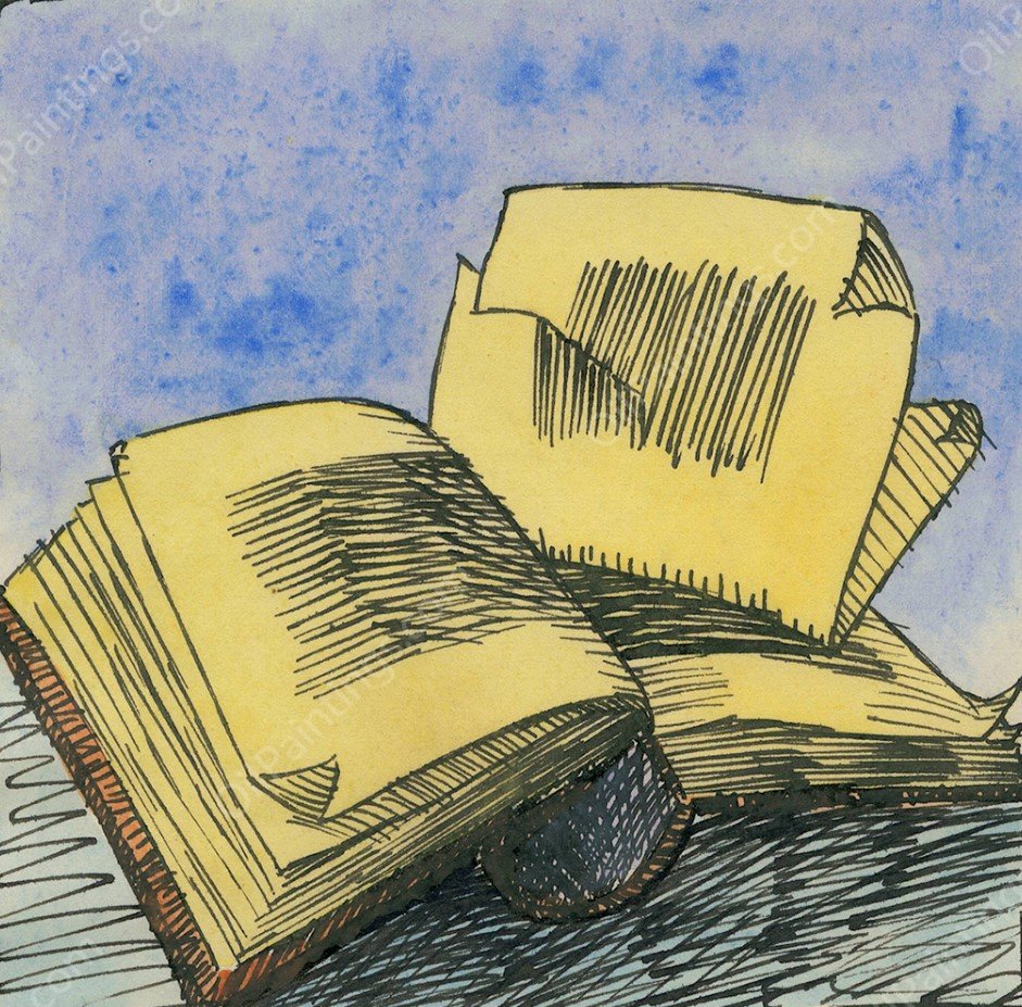 Das nie gelesene Buch  by Karl Wiener - Hand-Painted Oil Painting Reproduction