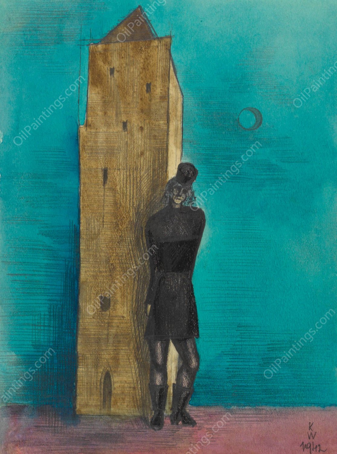 Die Witwe  by Karl Wiener - Hand-Painted Oil Painting Reproduction