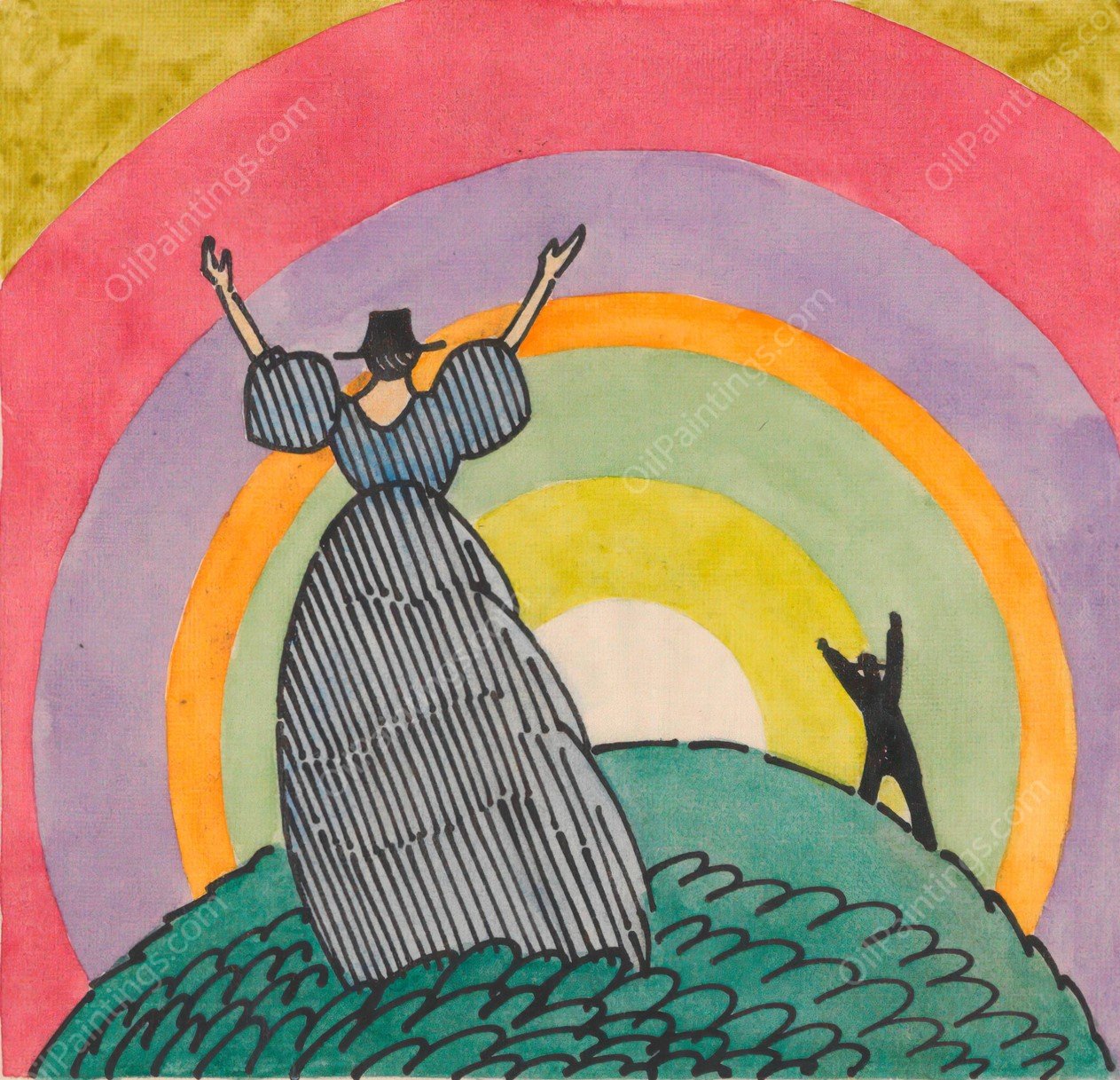 Er kommt!  by Karl Wiener - Hand-Painted Oil Painting Reproduction