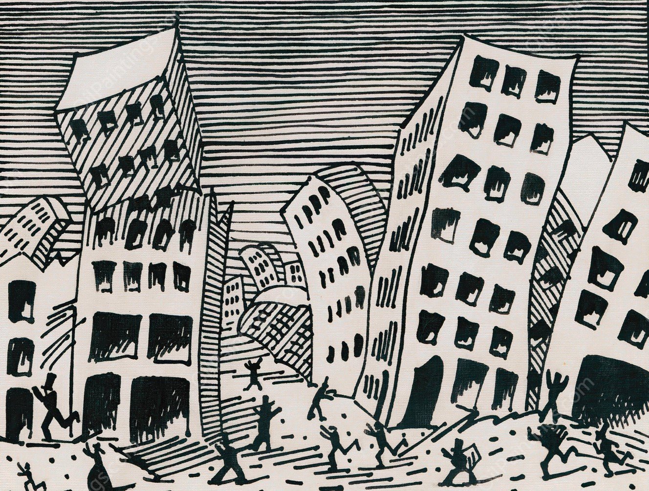 Erdbeben  by Karl Wiener - Hand-Painted Oil Painting Reproduction